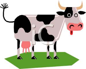 Goofy Dairy Cow Clip Art Image