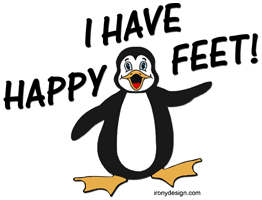 Happy Feet Penguin   Irony Design Fun Shop   Humorous   Funny T Shirts