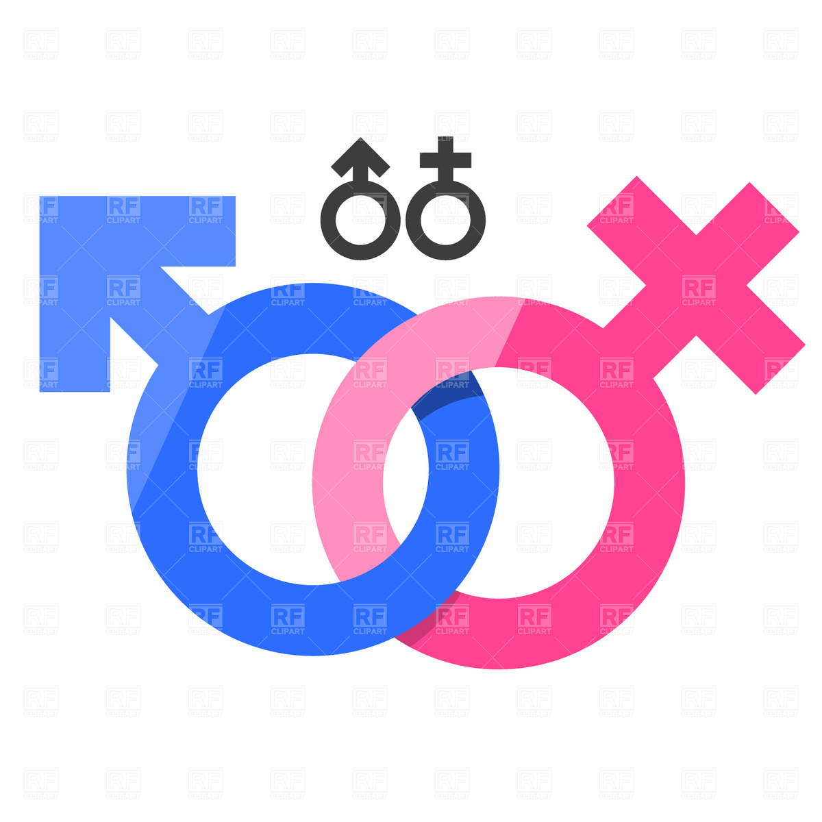 Male And Female Gender Signs Download Royalty Free Vector Clipart