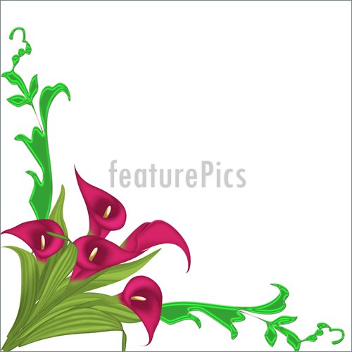 Purple Flower Corner Illustration  Clip Art To Download At