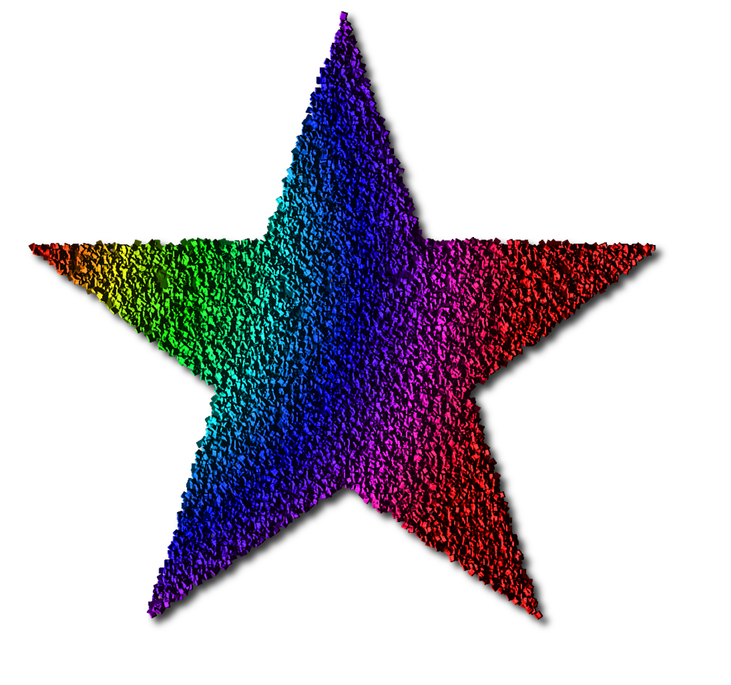 Rainbow Stars Clipart Rough Textured Rainbow Star