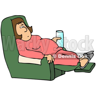 Royalty Free  Rf  Clipart Illustration Of A Sick Or Lazy Woman With A