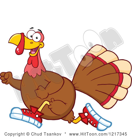 Running Turkey Clipart 1217345 Clipart Of A Thanksgiving Turkey Bird
