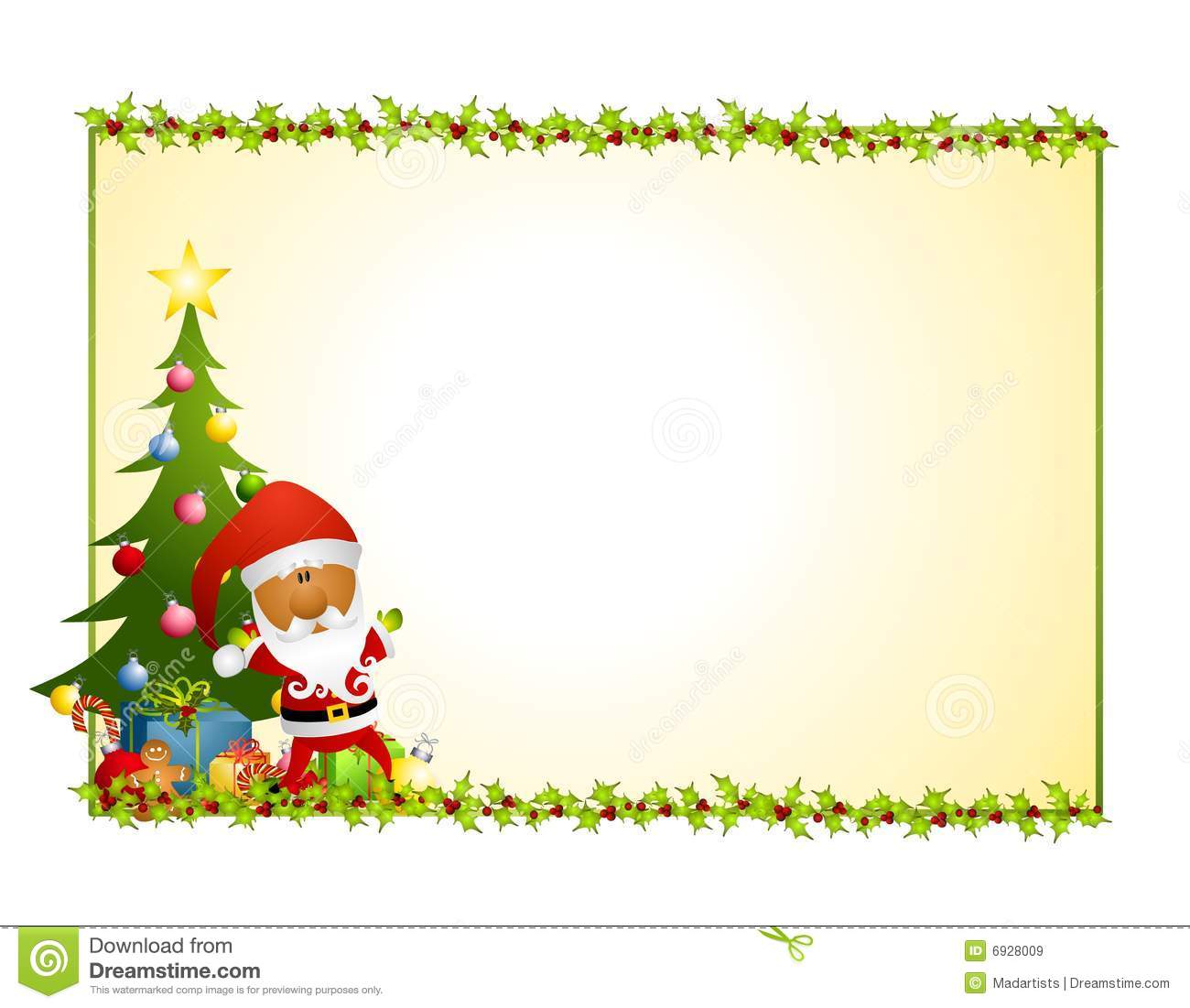 Santa Claus Holly Background 2 Royalty Free Stock Images   Image