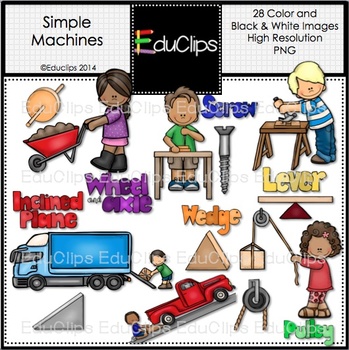 Simple Machines Clip Art Bundle   Teacherspayteachers Com
