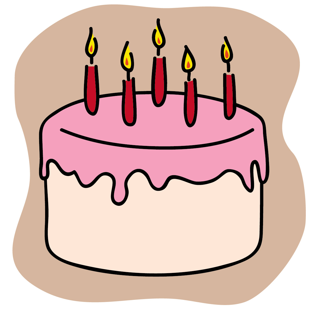 Vanilla Cake Clipart Clipart Birthday Cake With A