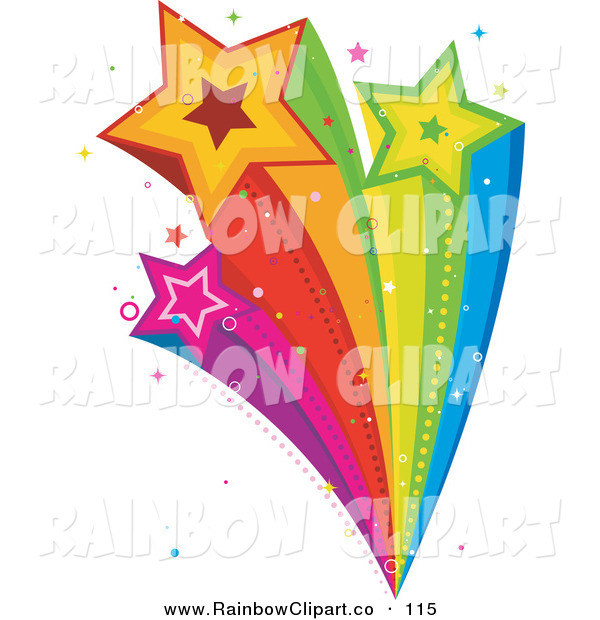Vector Clip Art Of A Rainbow Shooting Star Burst With Glitters By Bnp