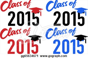 Vector Clipart   Class Of 2015 Graduation Celebration Announcement