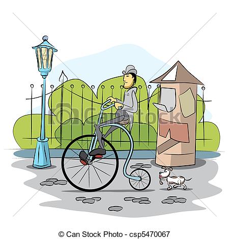 Vector   Gentleman Drive A Retro Bicycle   Stock Illustration Royalty