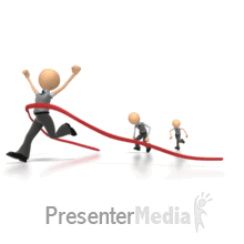 Businessman Finishes The Race First In This Animated Clip Art