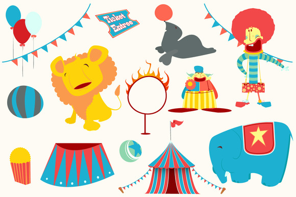 Circus Clip Art   Illustrations On Creative Market