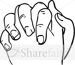 Clasped Hands In Outline   Prayer Clipart