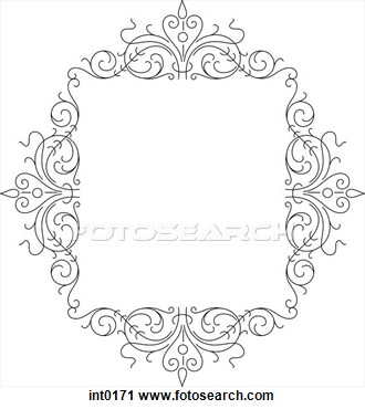 Clipart Of Black Curly Border Int0171   Search Clip Art Illustration
