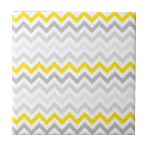 Grey And Yellow Chevron Zigzag Tile