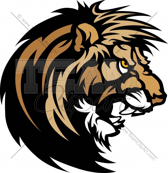 Lion Head Graphic Mascot Vector Clipart Illustration   Team Clipart