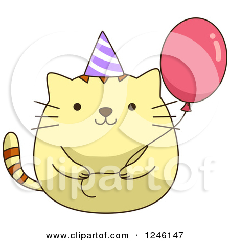 Royalty Free  Rf  Birthday Cat Clipart Illustrations Vector Graphics