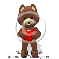 Teddy Bear Dancing With Valentines Heart Animated Clipart