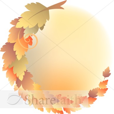 Circle Of Leaves Christian Clipart   Harvest Day Clipart