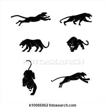 Clip Art   Panther Set Vector  Fotosearch   Search Clipart    