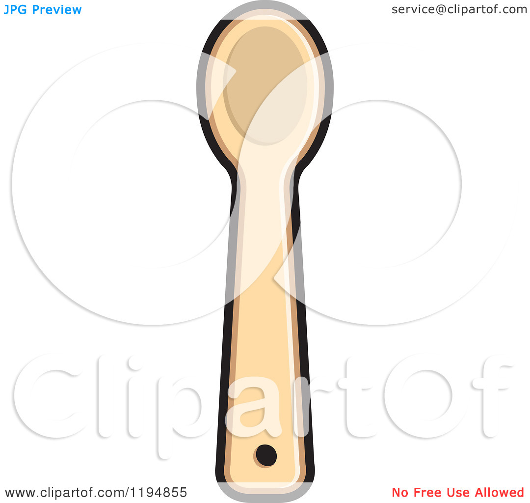 Clipart Of A Wooden Kitchen Spoon   Royalty Free Vector Illustration