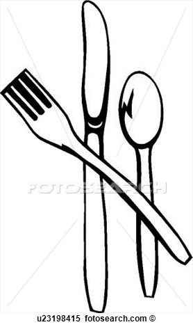 Clipart Of  Food Fork Kitchen Knife Silverware Spoon Utensils