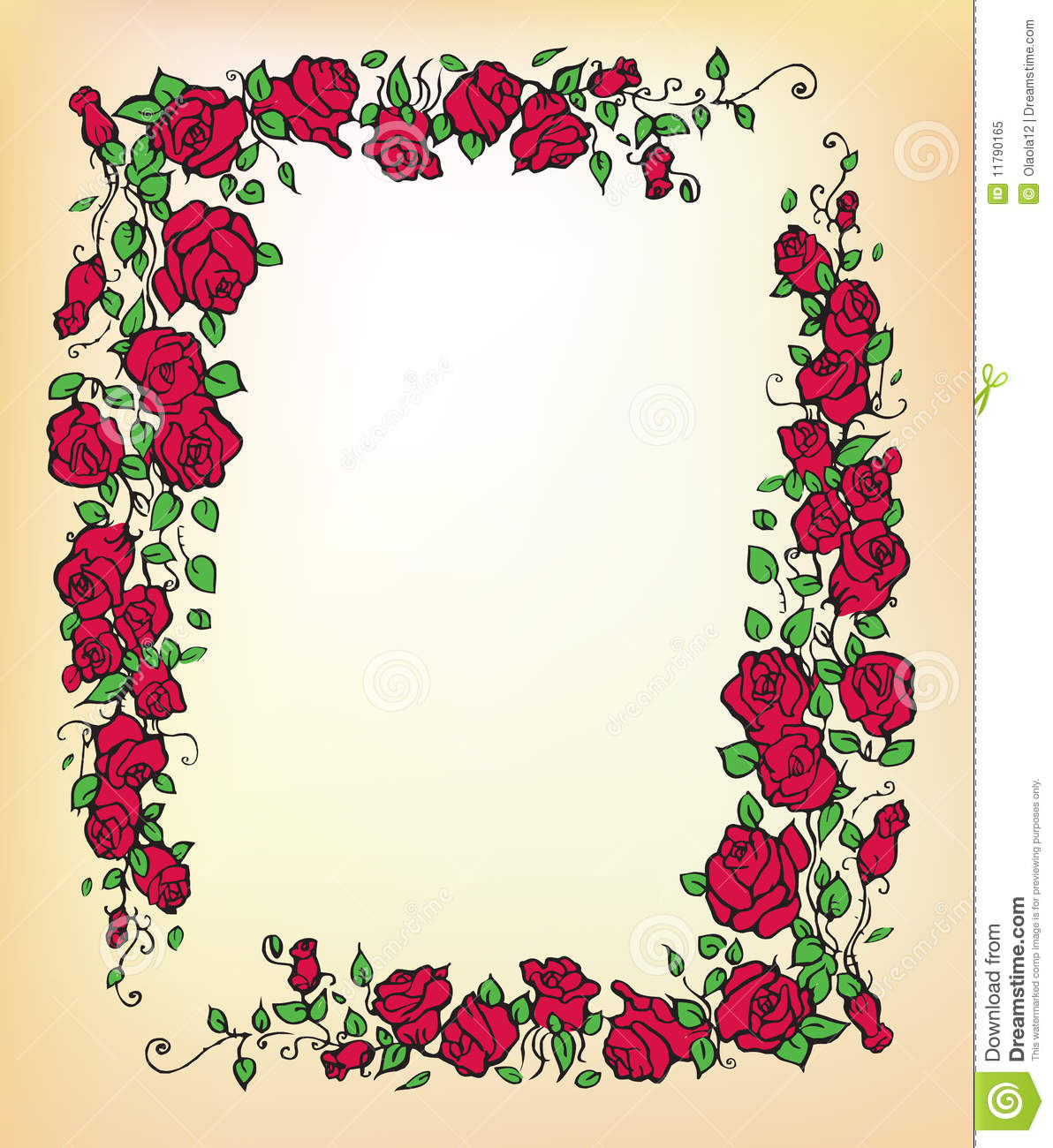 Decorative Red Rose Border Royalty Free Stock Photo   Image  11790165