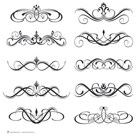 Flourish Girl Tattoo Flourish Swirls Calligraphy 10093 Digital Clipart