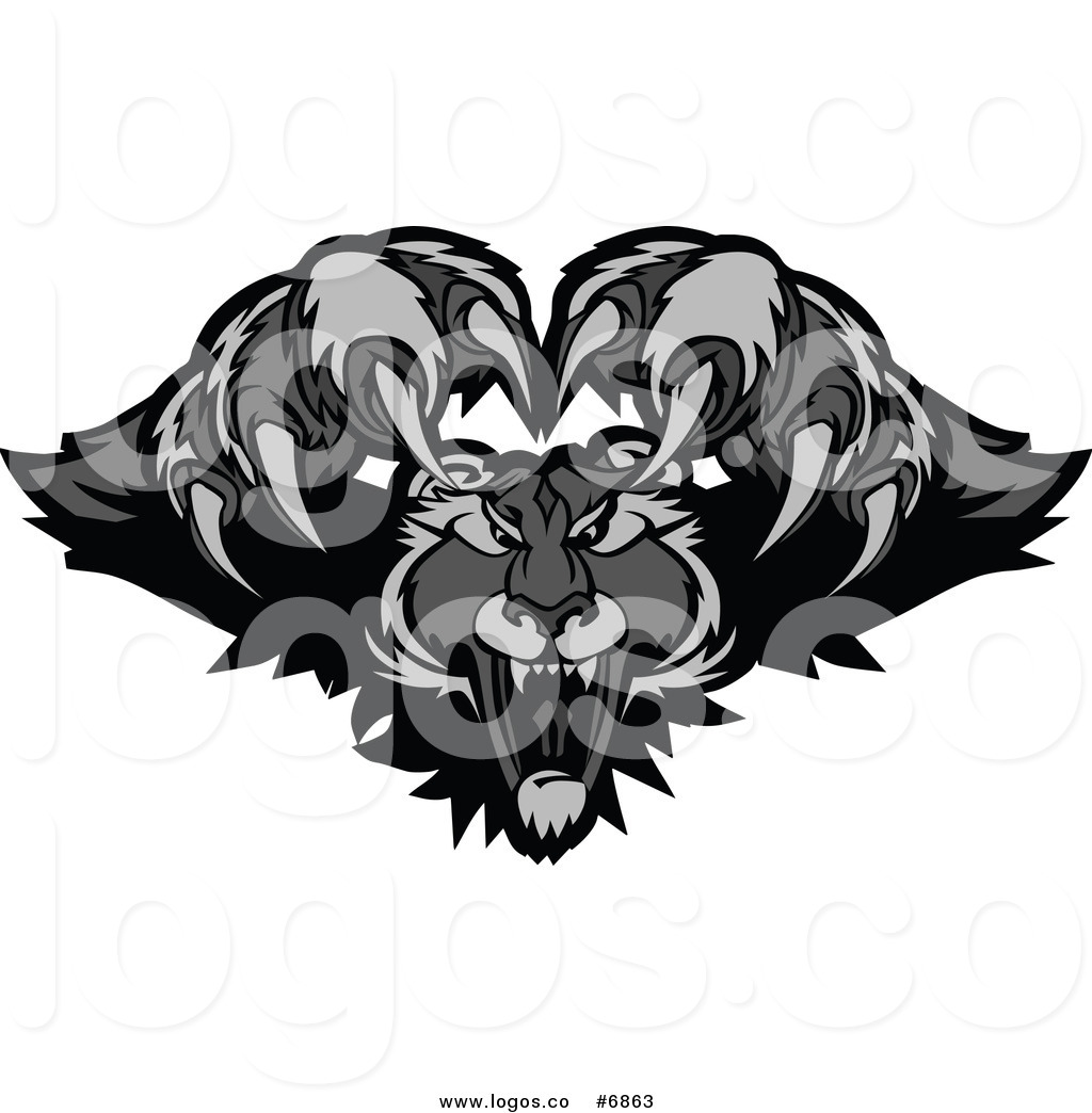     Free Clip Art Vector Logo Of A Leaping Black Panther By Chromaco