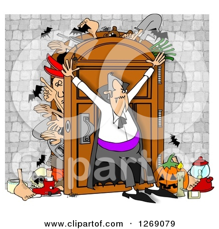 Free Vector Clip Art Illustration Of A Man Opening A Packed Closet