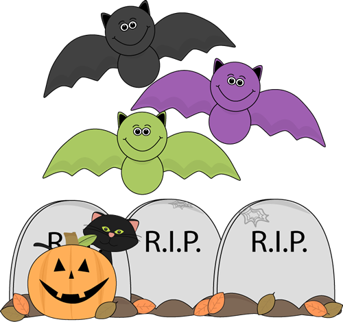 Fun Halloween Graveyard Clip Art Image   Fun Halloween Graveyard Scene    