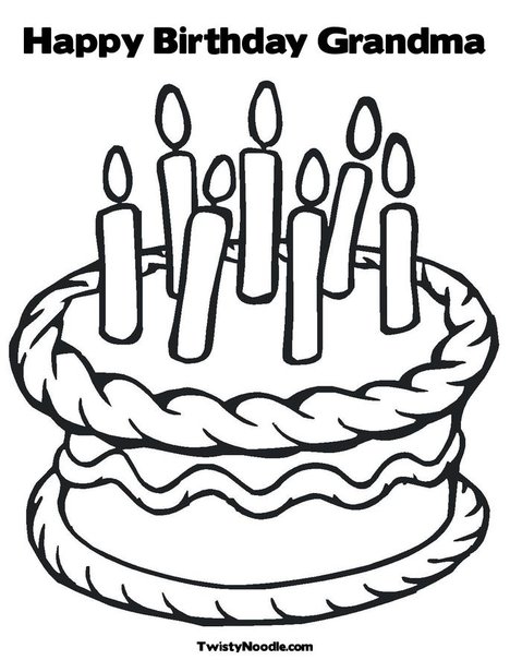 Happy Birthday Grandma Coloring Pages