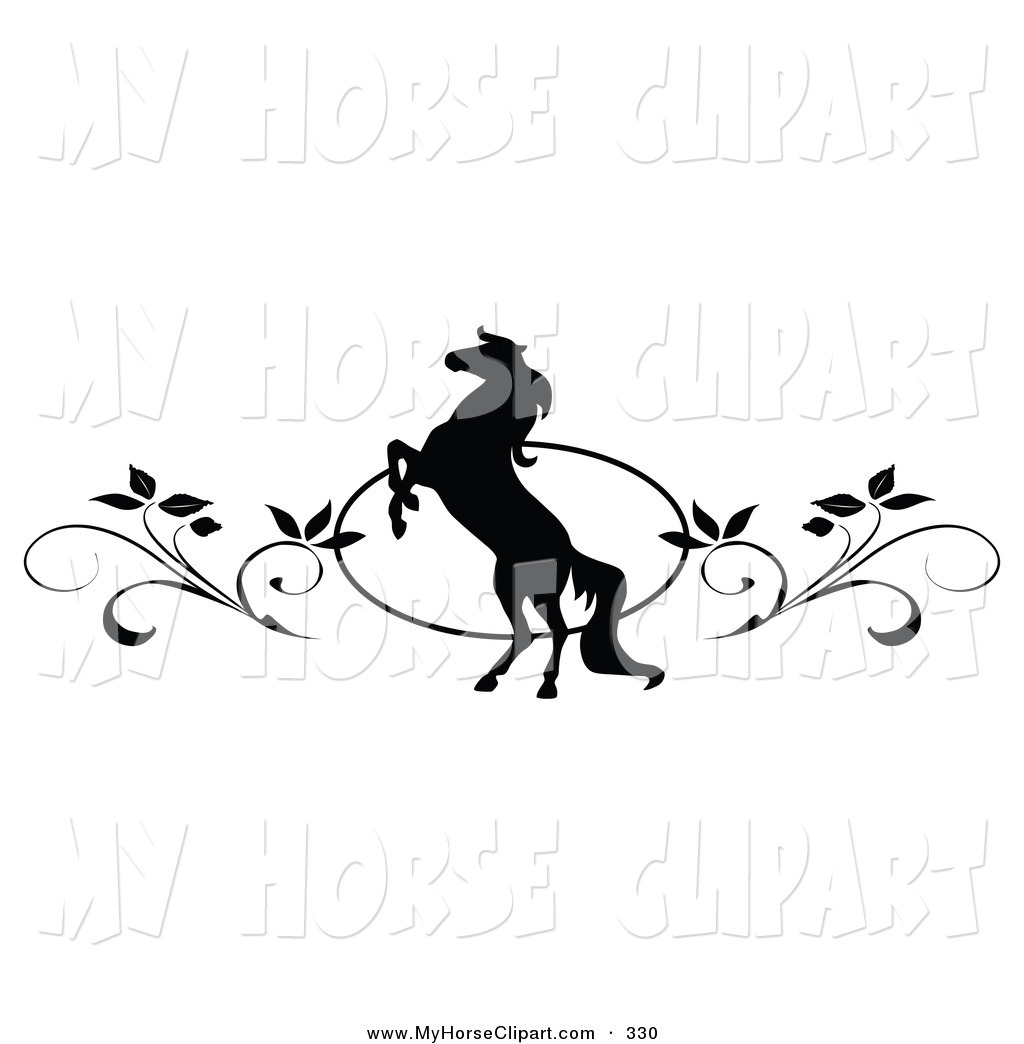 Horse Border Clip Art Clip Art Of A Black And White