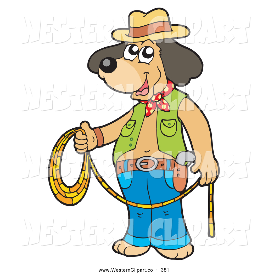 Larger Preview Vector Western Of A Smiling Cowboy Dog Clipart