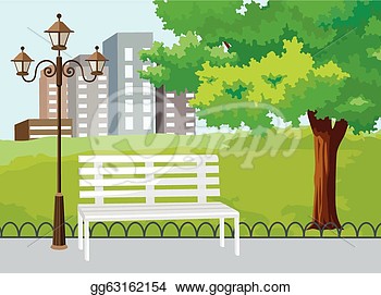 Public Park In The City Vector   Eps Clipart Gg63162154   Gograph