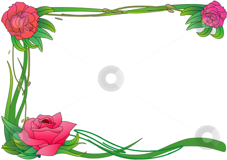 Rose Border Stock Vector Clipart Vector Illustration Of Pink Roses On