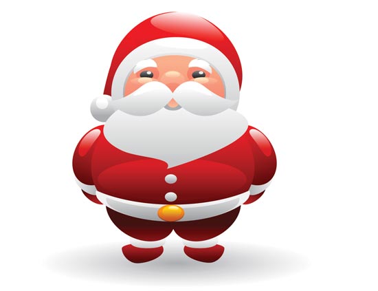 Santa Claus And Snowman Vector Cliparts