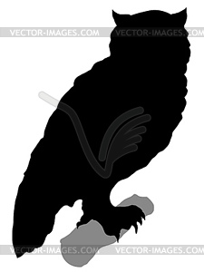 Silhouette Of Owl   Vector Clipart
