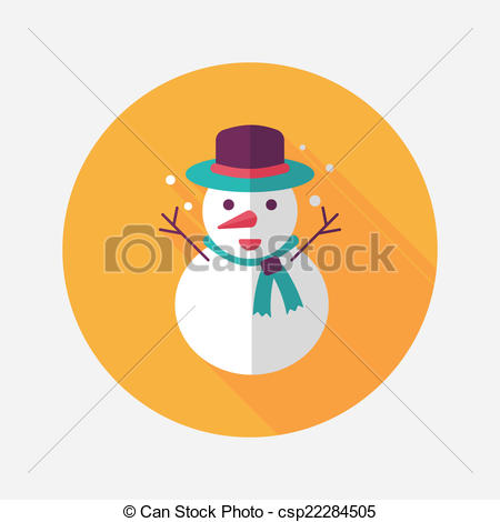 Snowman Flat Icon With Long Shadow Eps10   Csp22284505