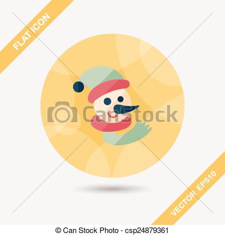 Snowman Flat Icon With Long Shadow Eps10   Csp24879361