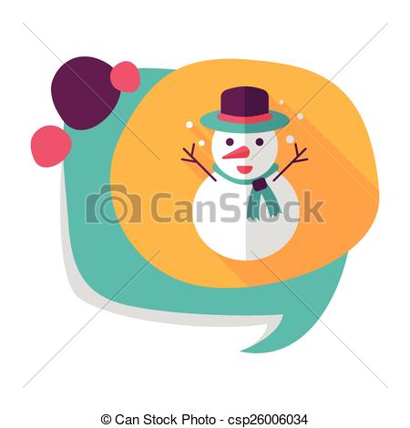 Snowman Flat Icon With Long Shadow Eps10   Csp26006034