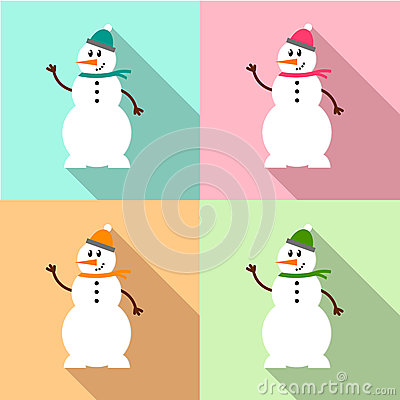 Snowman Icon  Flat Design Style Modern Illustration  Isolated On