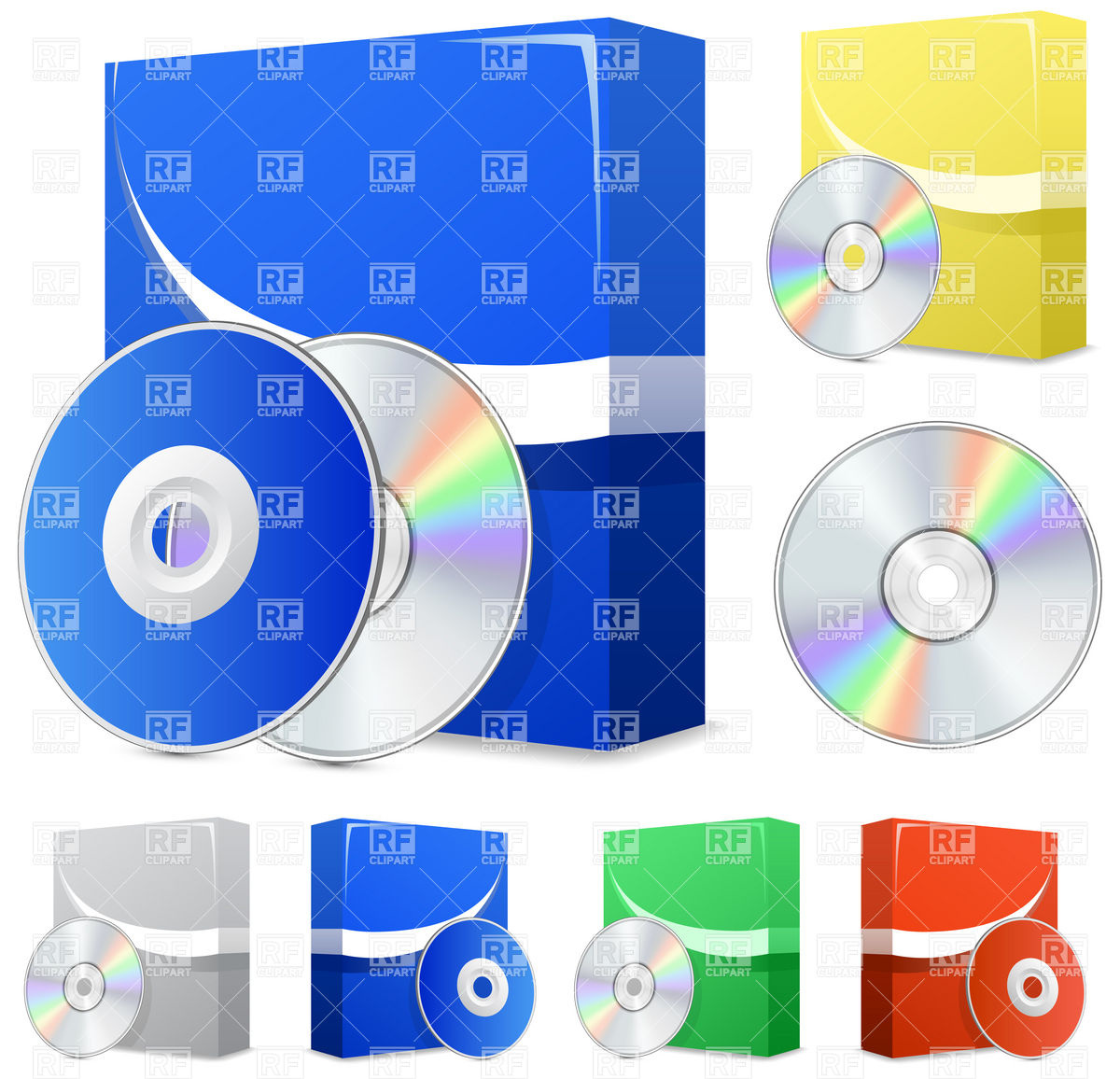 Software Boxes And Cd Disks Download Royalty Free Vector Clipart  Eps