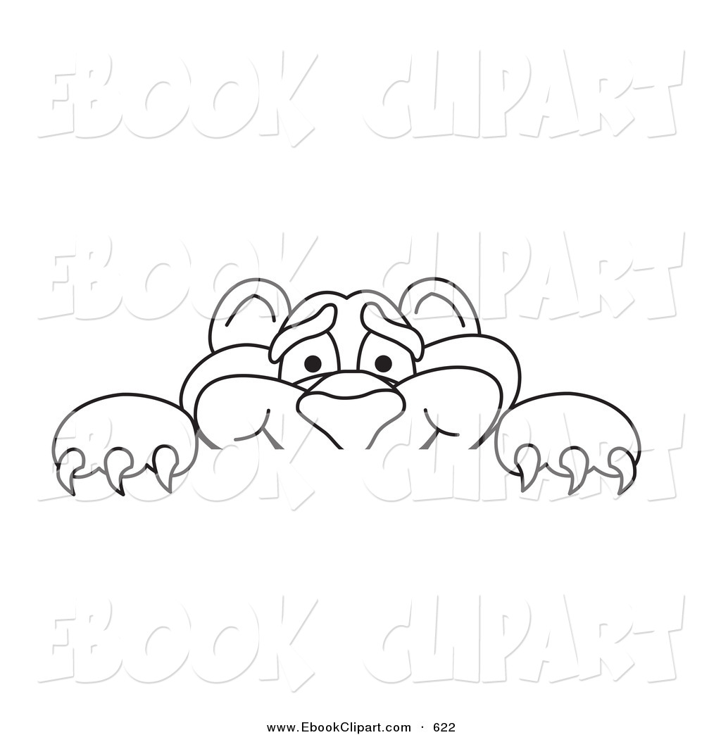 Vector Clip Art Of A Coloring Page Of A Panther Character Mascot    