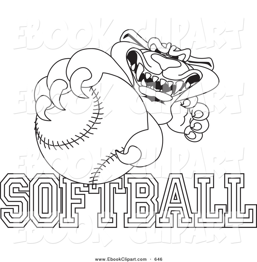 Vector Clip Art Of A Coloring Page Of A Panther Character Mascot With    