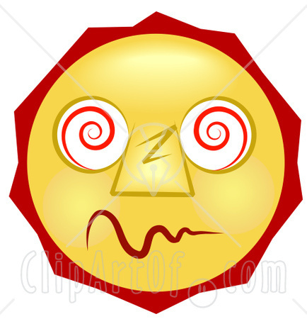 19243 Clipart Illustration Of A Dazed And Confused Yellow Smiley Face