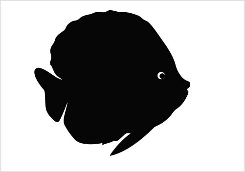 An Ideal Fish Silhouette Vector Clipart In Black And White Vector