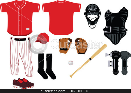 Baseball Equipment Stock Vector Clipart A Vector Cartoon Representing