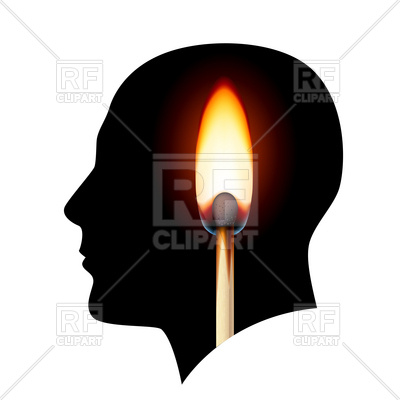 Burning Match In The Head Download Royalty Free Vector Clipart  Eps