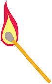 Burning Match Stick   Clipart Graphic