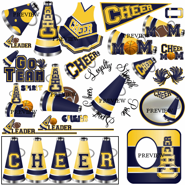 Cheerleader Navy Yellow And More Colors From J Rett Graphics